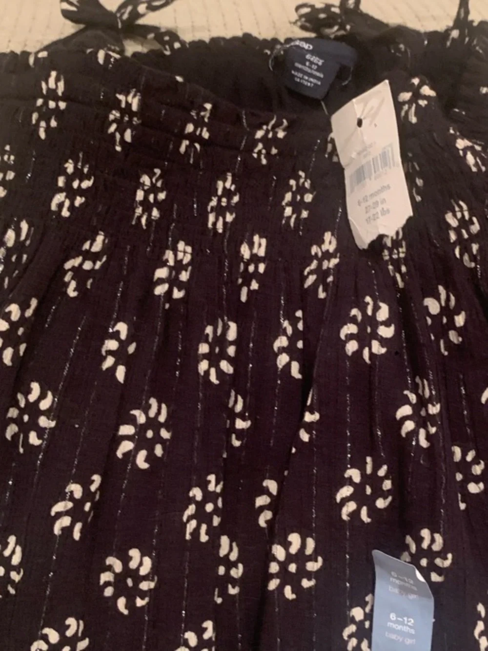 GAP Navy Blue Sundress with White Spiral Print